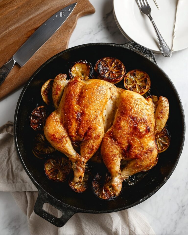 Lemon Garlic Spatchcock Chicken Recipe