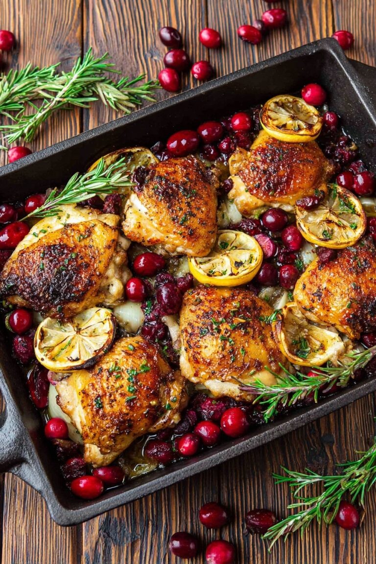 Baked Cranberry Chicken with Rosemary Recipe