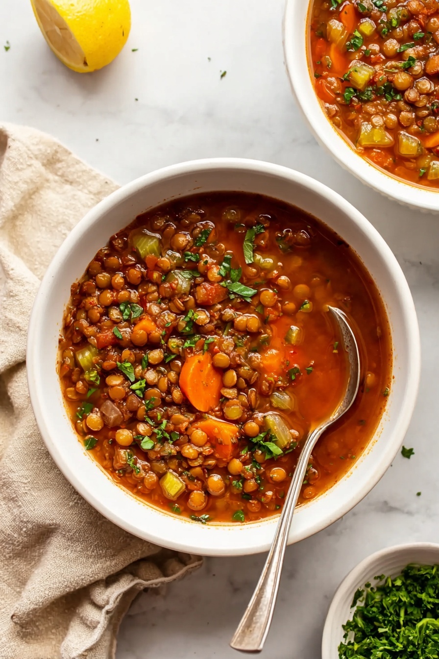 Easy Classic Lentil Soup Recipe - Serving