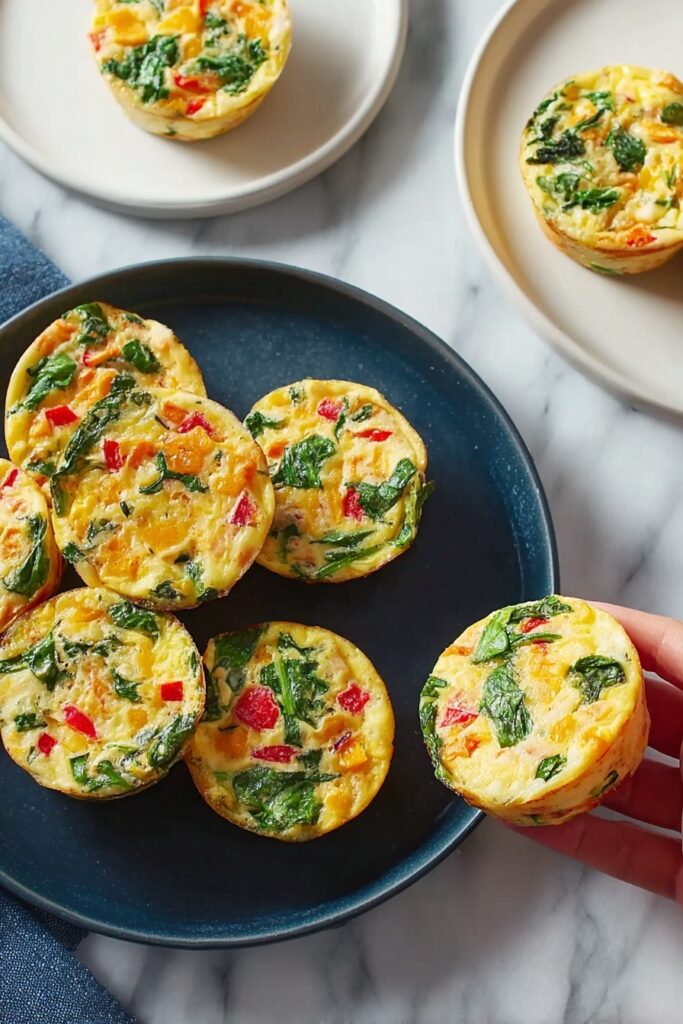Cheddar Egg Bites with Spinach and Tomatoes Recipe