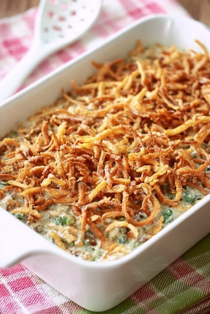 Green Bean Casserole with Bacon and Mushrooms Recipe