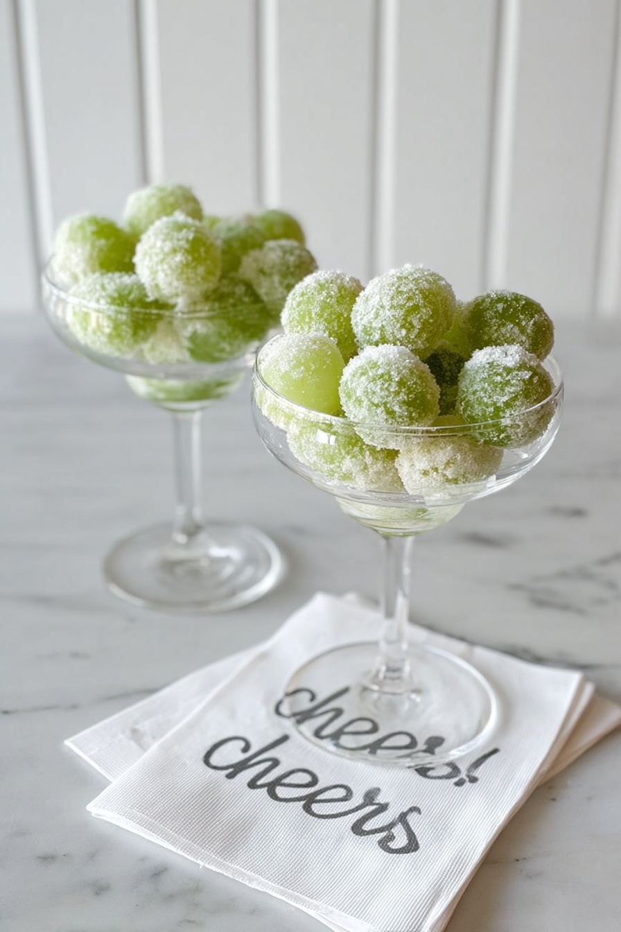 Prosecco-Marinated Green Grape Bites Recipe - Serving