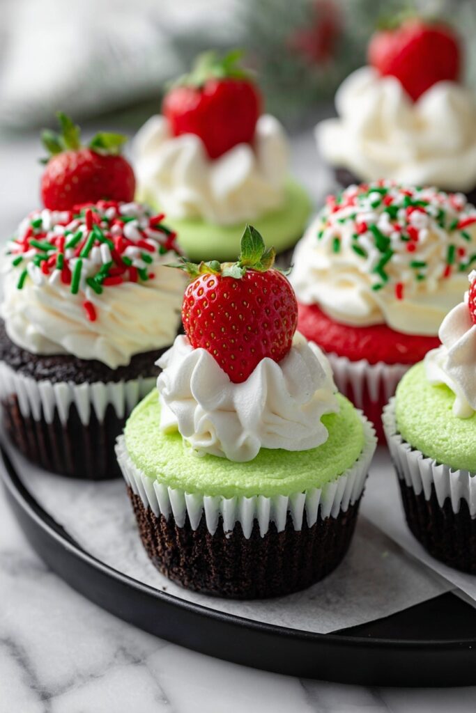 Grinch Cheesecake Cupcakes with Oreo Crust Recipe