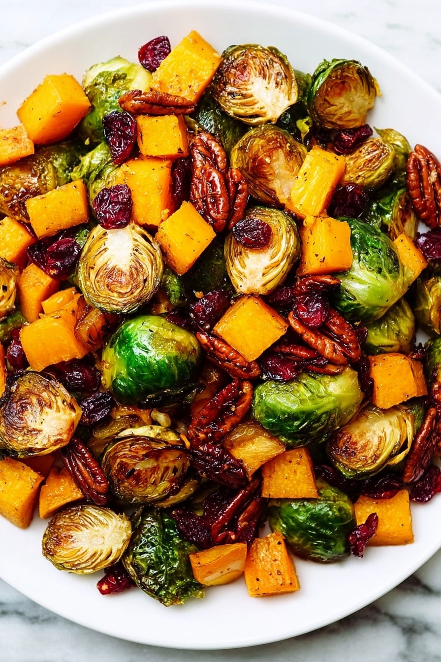 Roasted Brussels Sprouts and Butternut Squash Salad Recipe - Serving
