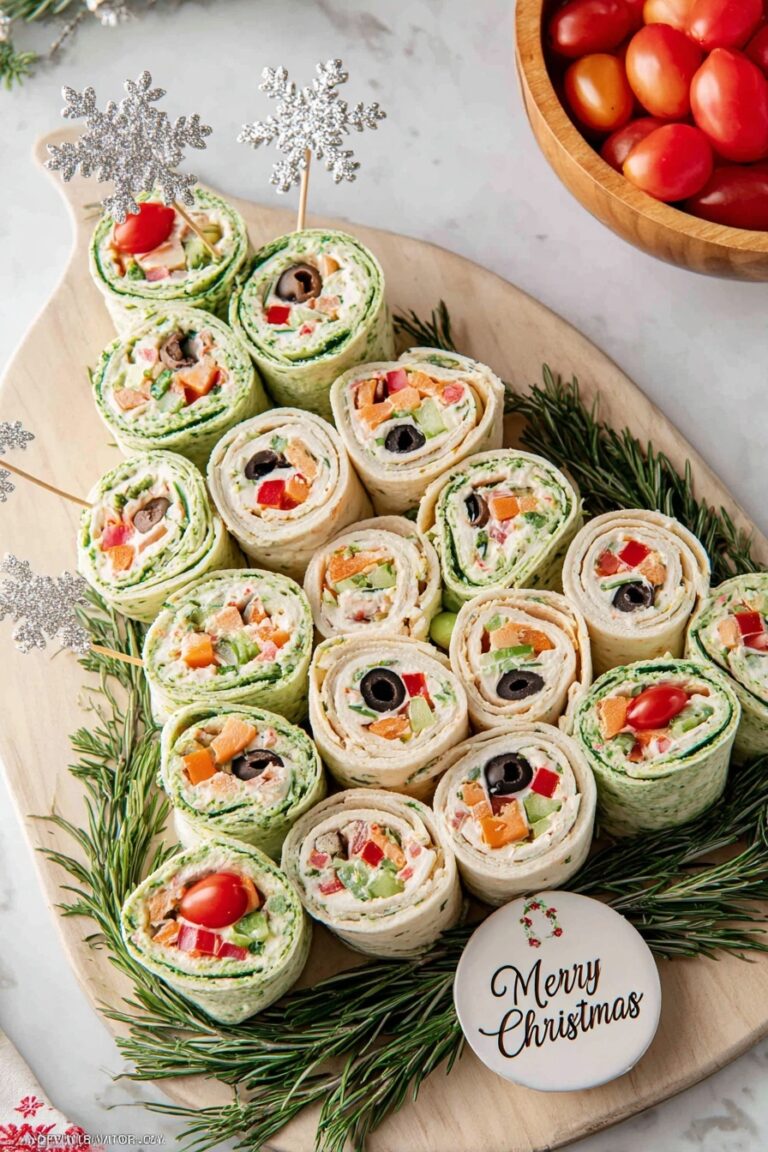 Festive Christmas Tree Pinwheel Appetizer Recipe