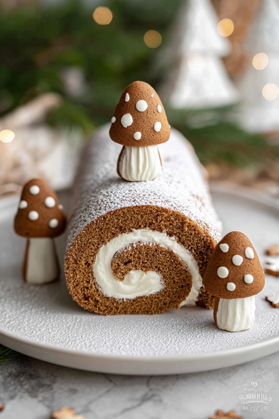 Christmas Gingerbread Cake Roll Recipe - Serving