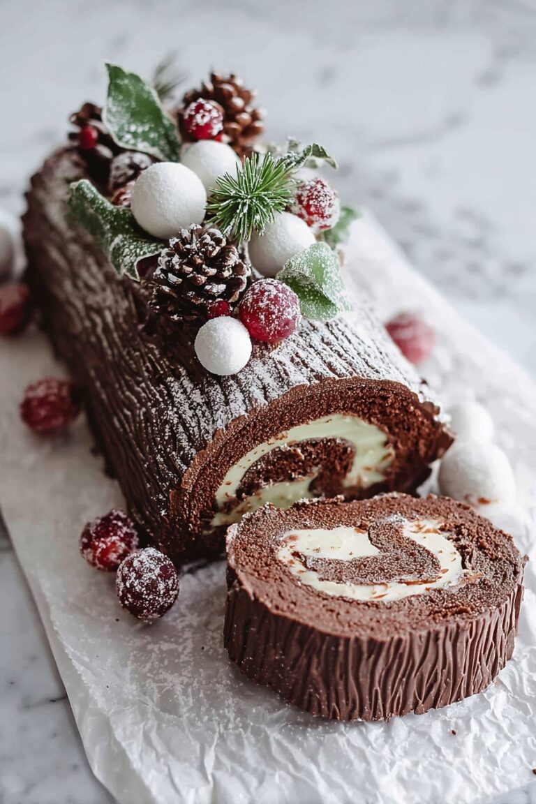Chocolate Peppermint Yule Log Recipe