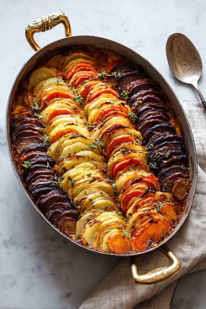 Cheesy Root Vegetable Gratin Recipe