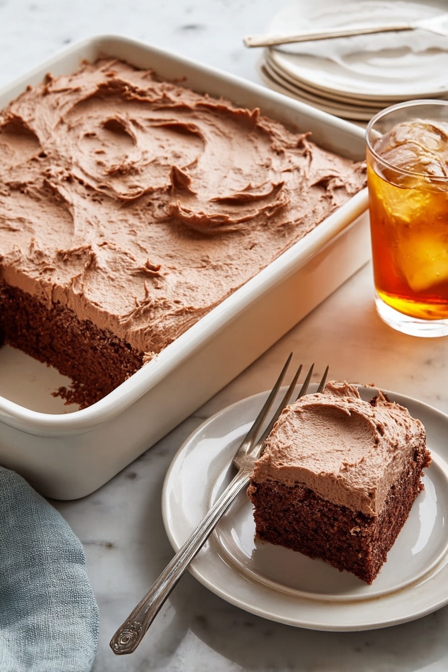 Chocolate Mayonnaise Sheet Cake Recipe - Serving