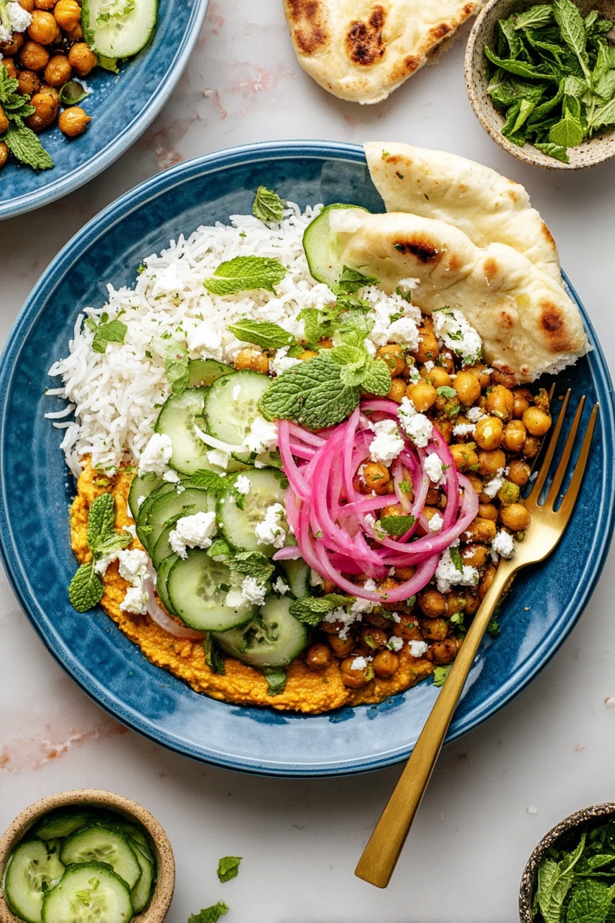 Mediterranean Chicken Bowls with Feta Sauce Recipe - Serving