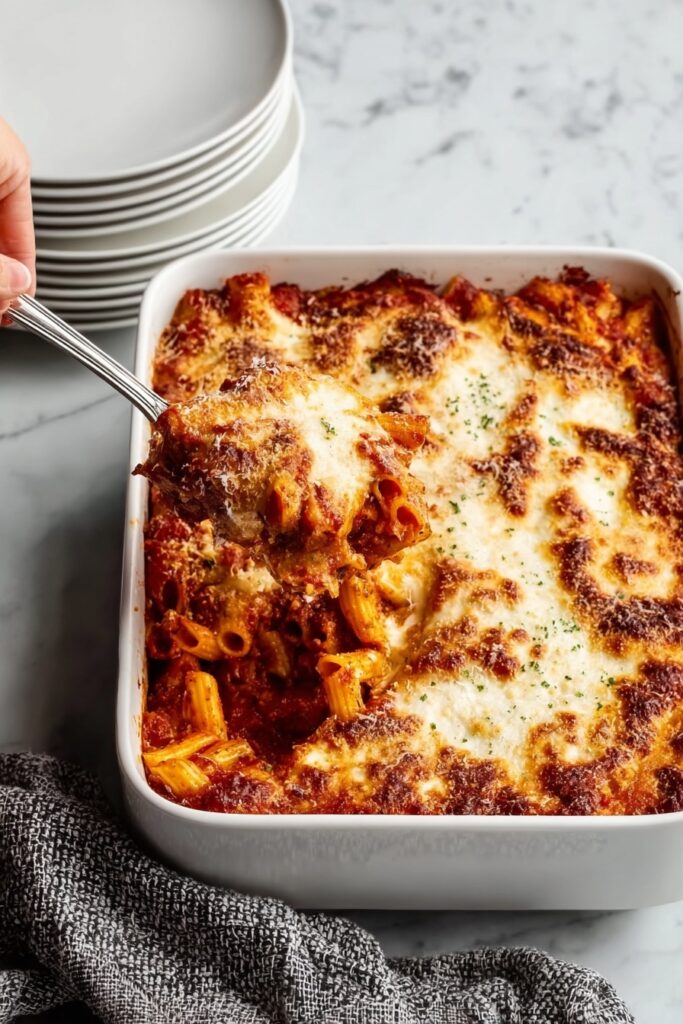 Creamy Sausage Baked Ziti Recipe
