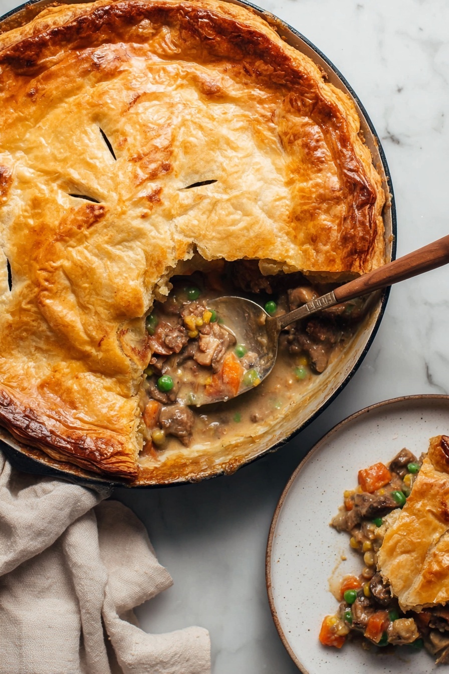 Mushroom Pot Pie with Puff Pastry Recipe - Serving