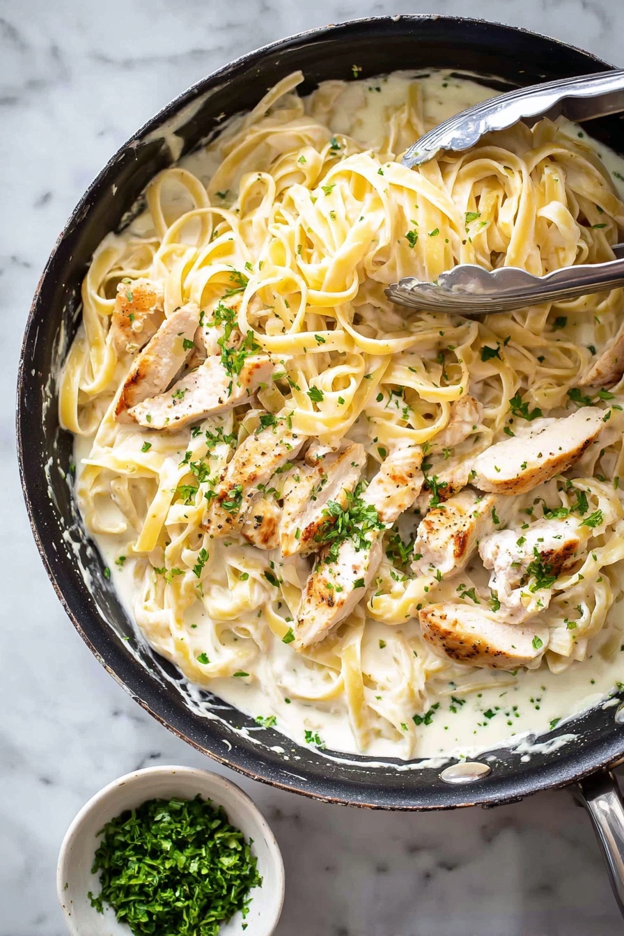 One-Pot Chicken Alfredo Pasta Recipe - Serving