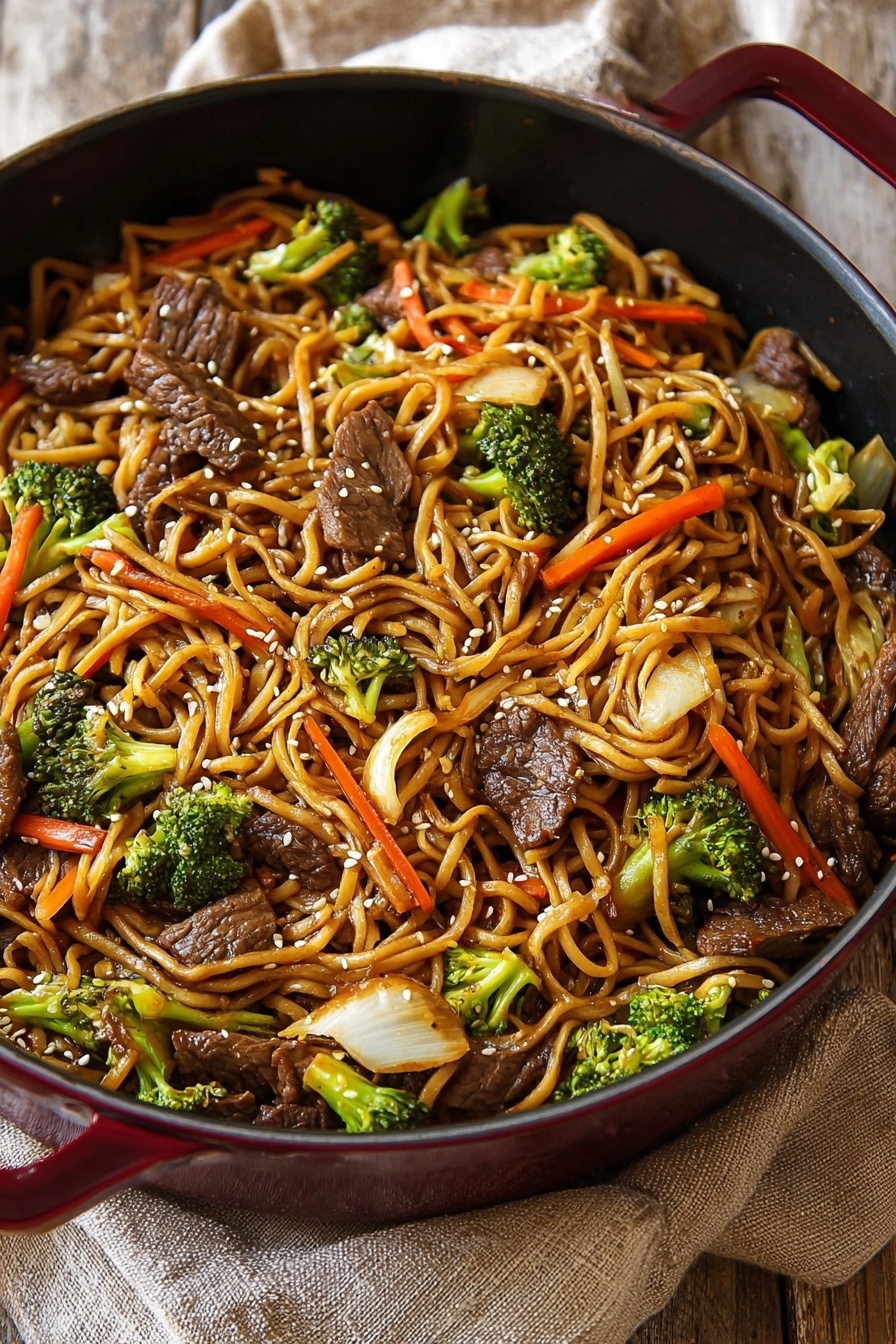 Beef Lo Mein Stir-Fry Recipe - Serving