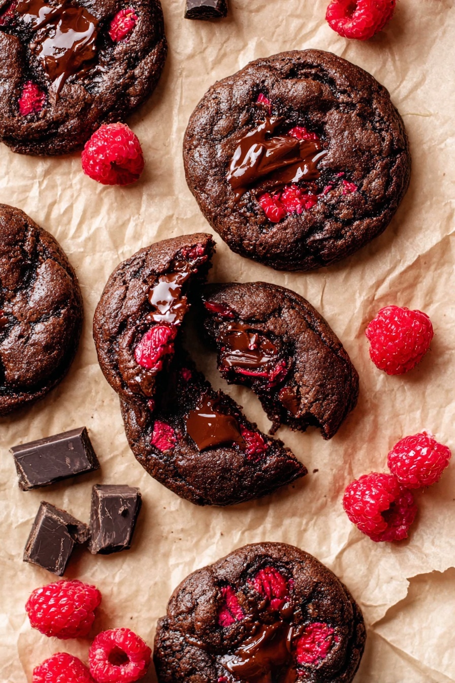 Chocolate Raspberry Cookies Recipe - Serving