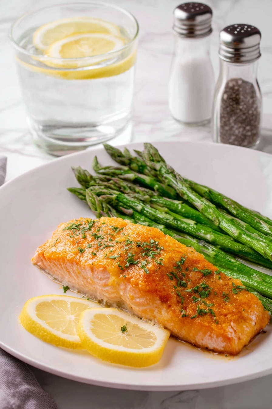 Baked Salmon with Garlic and Lemon Recipe - Serving