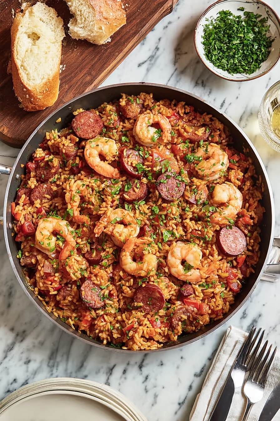 Easy Shrimp and Sausage Jambalaya Recipe - Serving