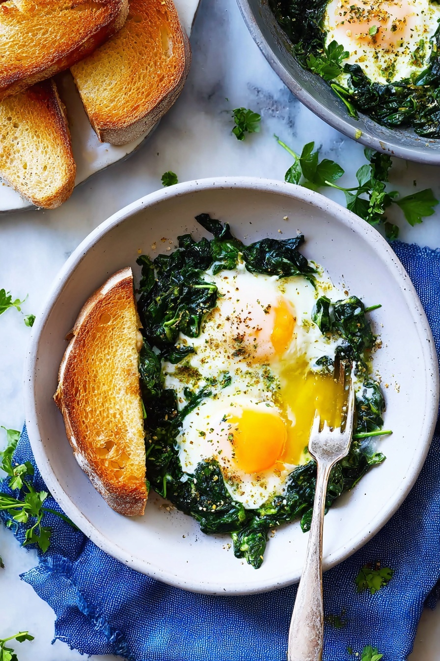 Creamy Spinach Egg Skillet Recipe - Serving