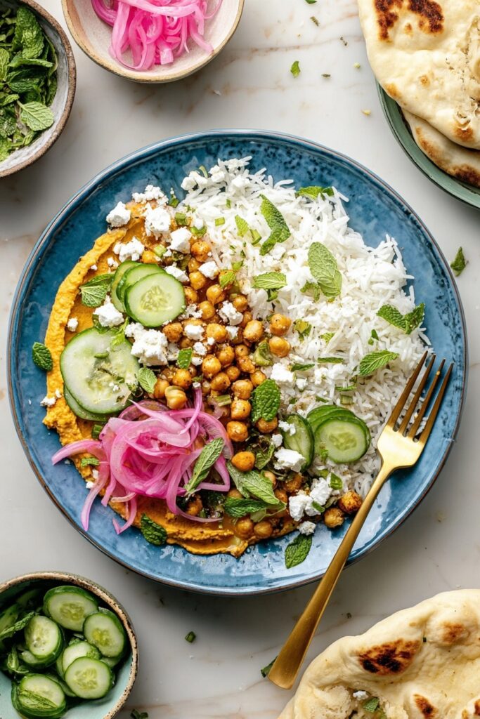 Mediterranean Chicken Bowls with Feta Sauce Recipe