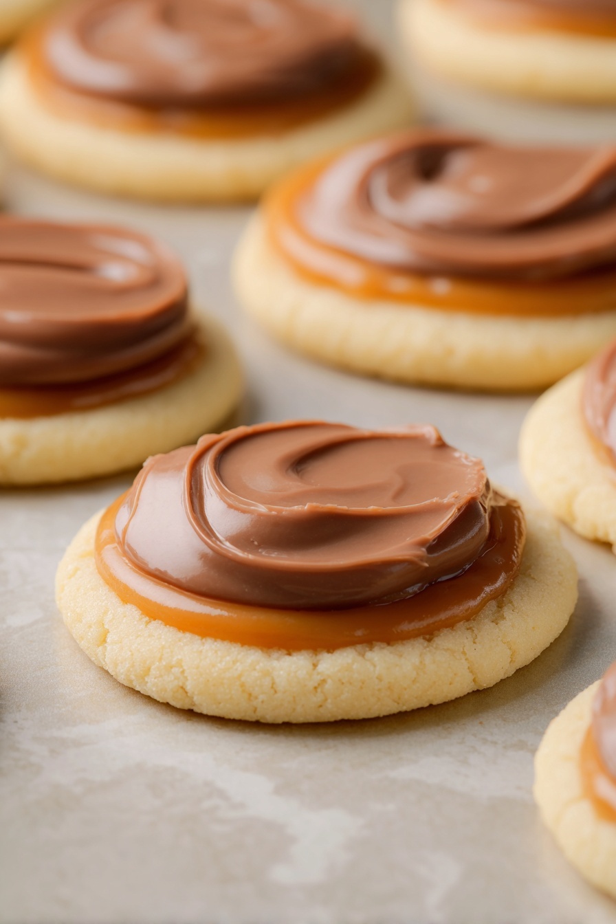 Twix Cookie Cups with Caramel and Chocolate Recipe - Serving