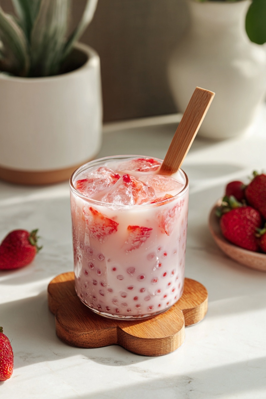 Strawberry Coconut Sago Pudding Recipe - Serving