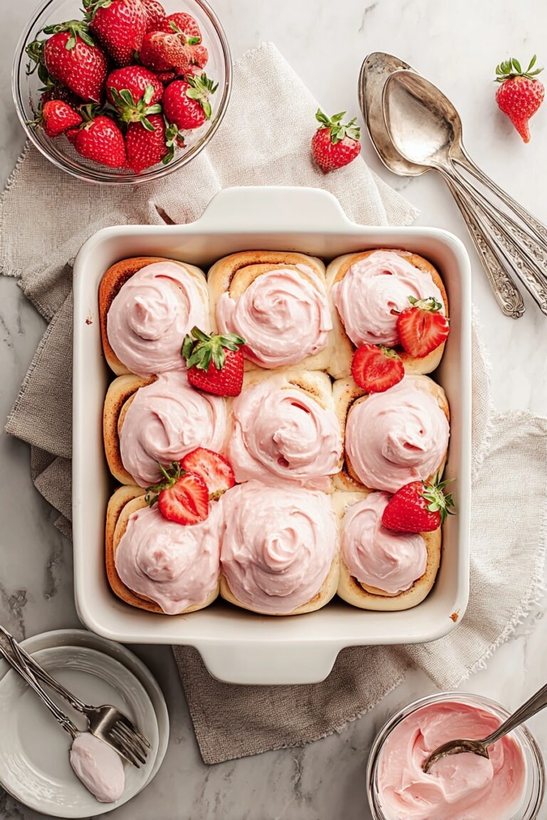 Strawberry Cinnamon Rolls with Cream Cheese Glaze Recipe