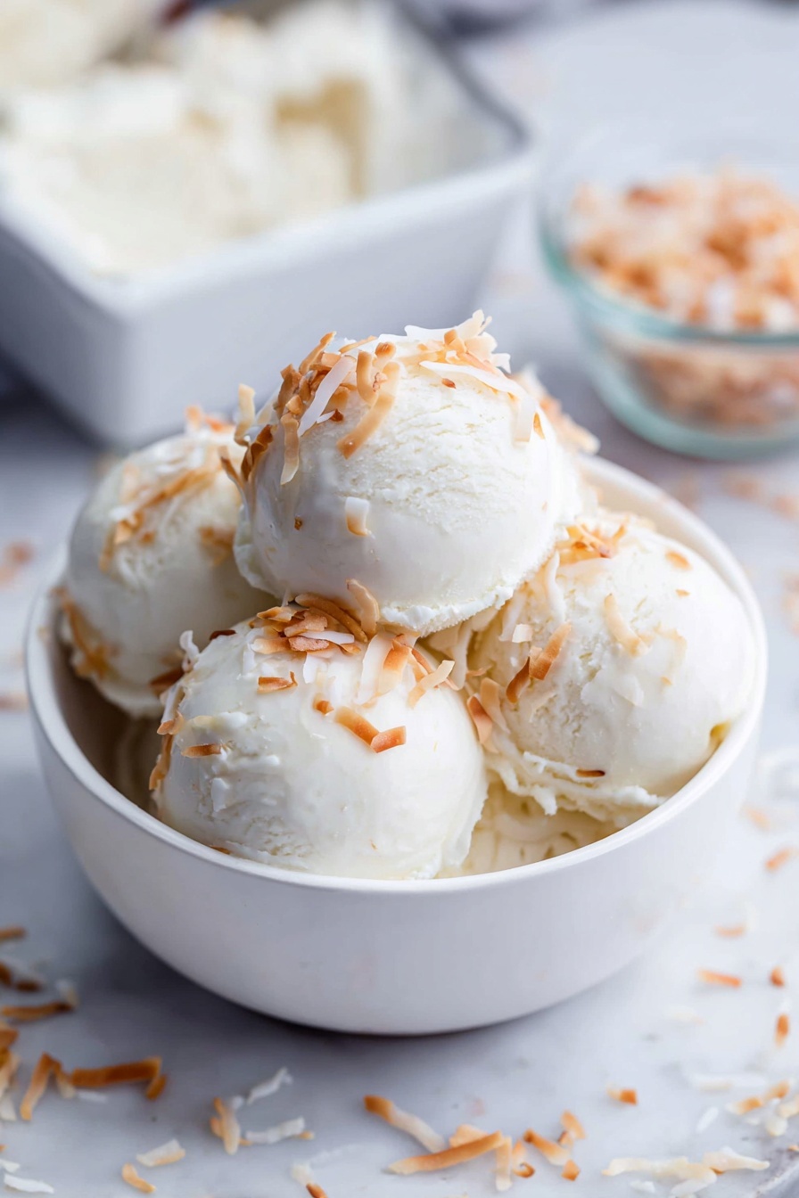 Homemade Coconut Ice Cream Recipe - Serving