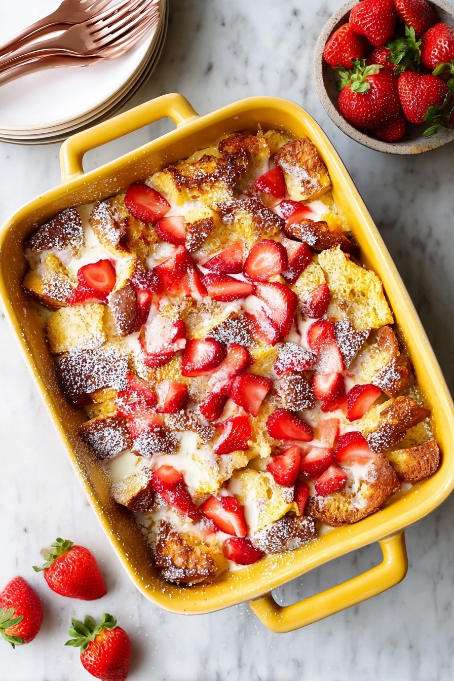 Strawberries and Cream Baked French Toast Recipe - Serving