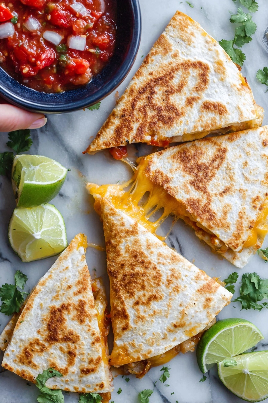 Easy Chicken Quesadillas Recipe - Serving