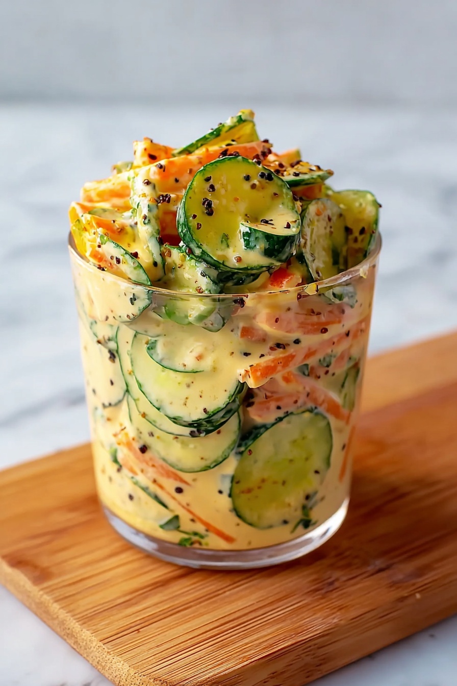 Creamy Asian Cucumber Salad Bowl Recipe - Serving