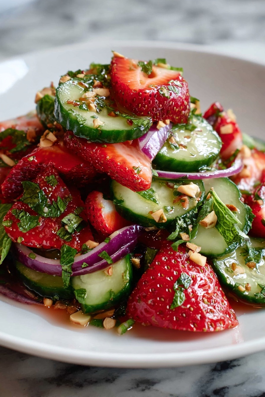 Refreshing Cucumber Strawberry Salad Recipe - Serving