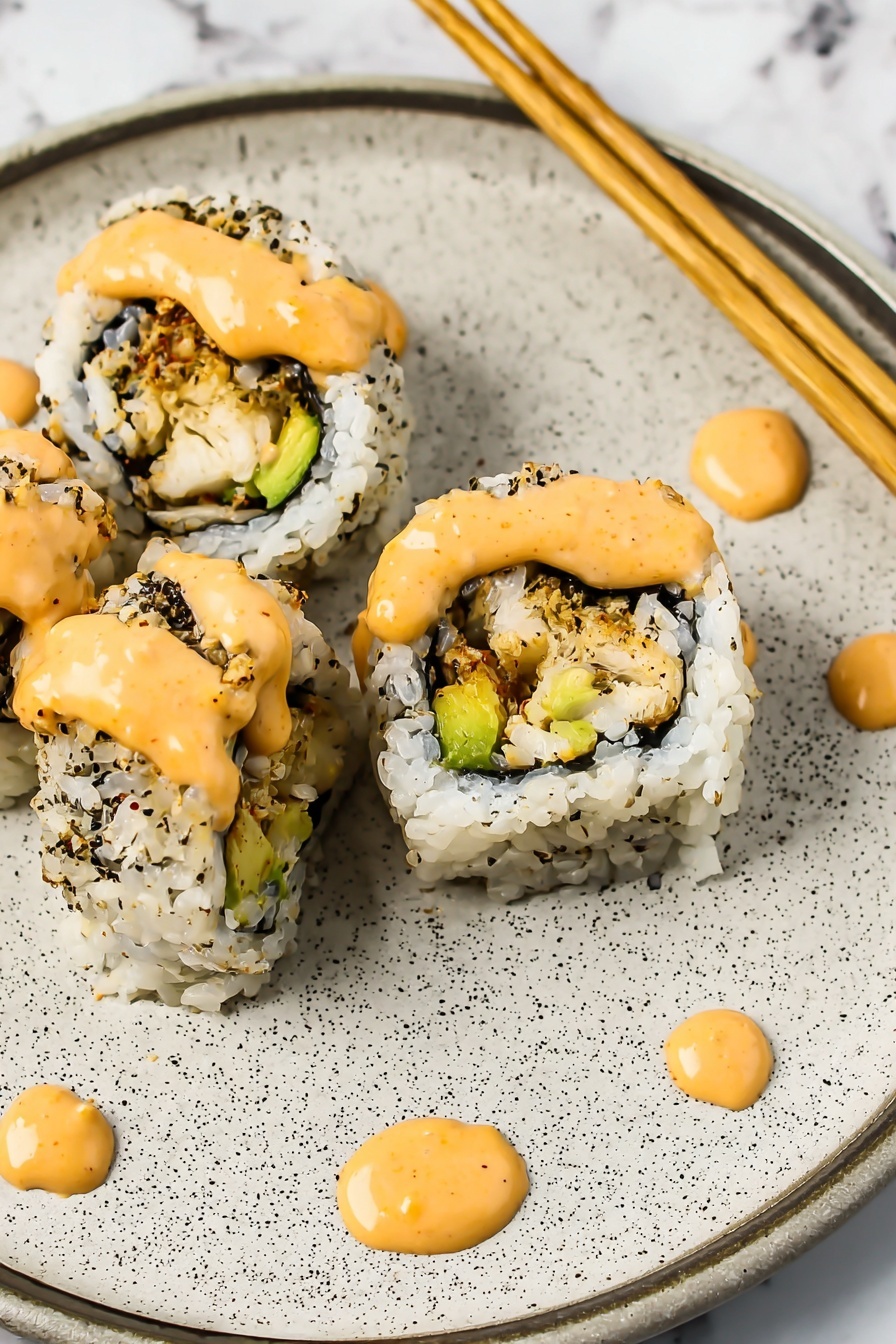 Dynamite Sushi Rolls with Tempura Shrimp Recipe - Serving