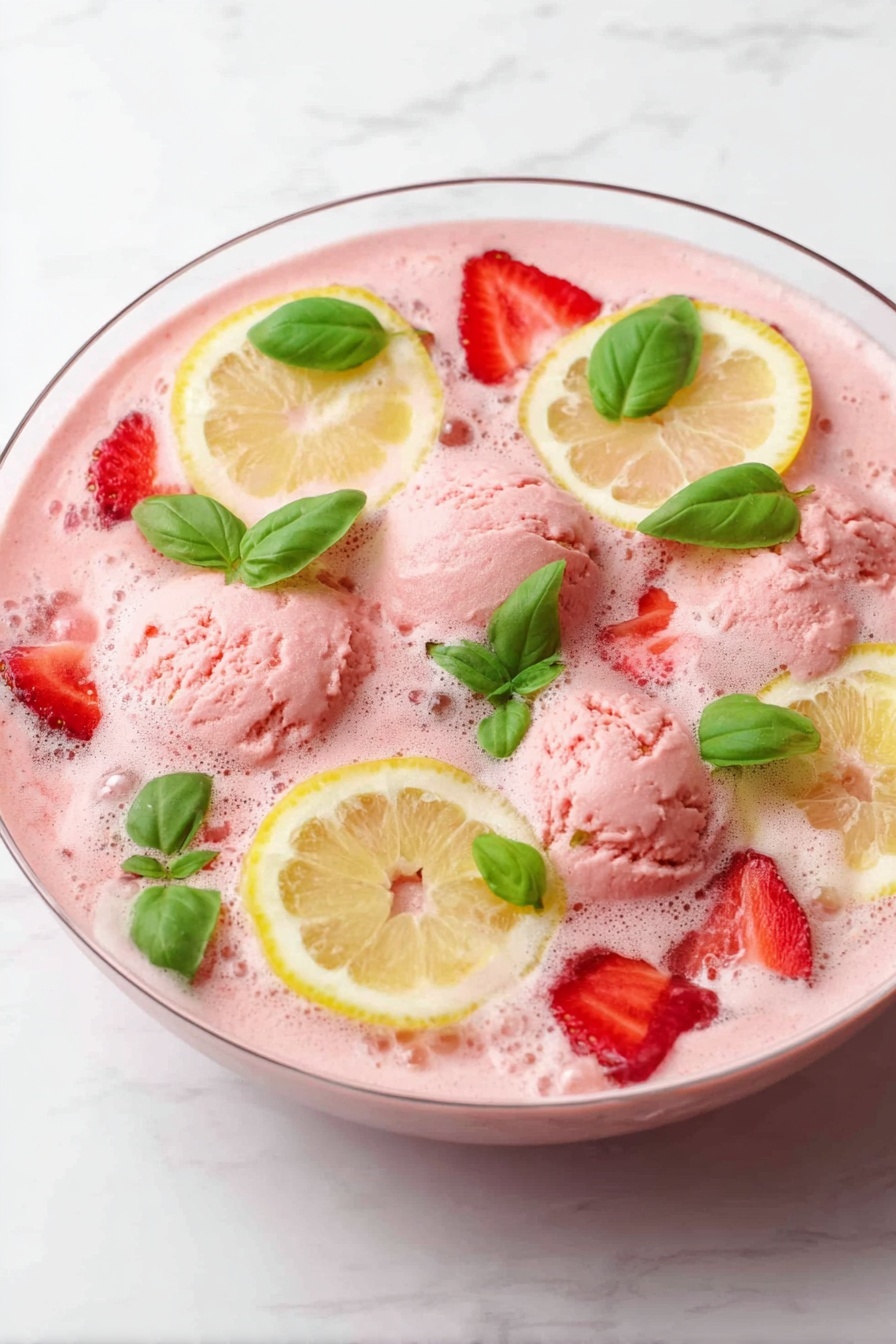 Pink Strawberry Sherbet Punch Recipe